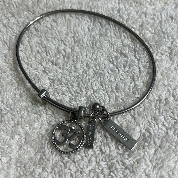 Lia Sophia adjustable silver bangle with charm - Picture 2 of 4